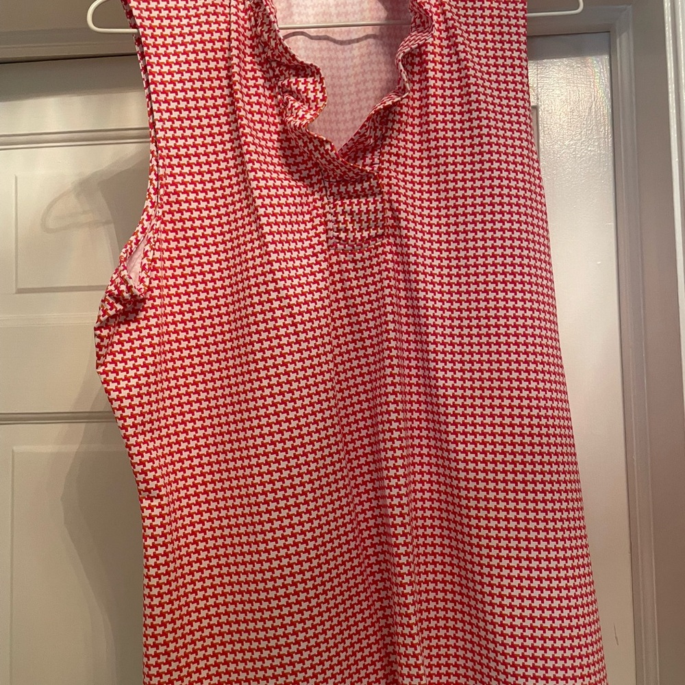 J. McLaughlin Red and White Sleeveless Top